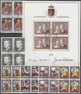 LIECHTENSTEIN, Jahrgang 1974, 4erBlocks, Gestempelt, Komplett 600-619, Mit 614 Kleinbogen I - Full Years