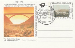 First Day SOUTH AFRICA Postal STATIONERY CARD Ilus CEMENT PRODUCTION ANNIV, VAN STADEN RIVER BRIDGE Cover Stamp Minerals - Covers & Documents