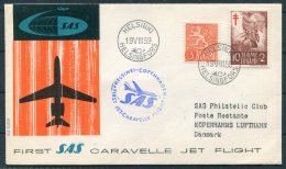 1959 Finland SAS First Flight Cover Helsinki - Copenhagen Denmark - Lettres & Documents
