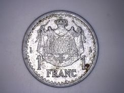 Monaco - Louis II - 1 Franc Aluminium (1943) - 1922-1949 Louis II