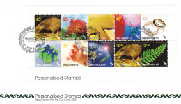 New Zealand 2005 FDC Scott #2031 Sheet Of 10 Greetings Stamps - Kiwis