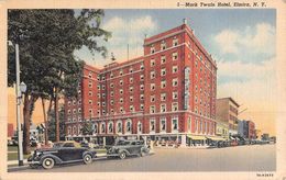 06664 "5 - MARK TWAIN HOTEL, ELMIRA, NEW YORK"  ANIMATA, AUTO.  CART  SPED 1948 - Altri Monumenti, Edifici