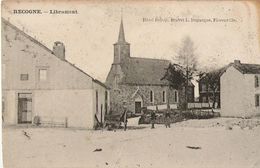 Recogne - Libramont - Eglise Maisons Et Personnes - Circulé (dos Simple) - Hôtel Duroy. Brevet L. Duparque, Florenville - Libramont-Chevigny