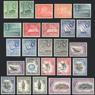 ADEN Sc.48/61A + Color Varieties, 1953/9 Complete Set, Mint Very Lightly Hinged - Aden (1854-1963)