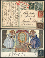 GERMANY 5Pf. Postal Card Illustrated On Back + Additional Franking (total 43Pf.) - Otros & Sin Clasificación