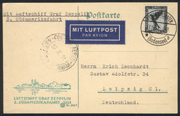 GERMANY Card Franked By Michel 383, Sent Via ZEPPELIN On Its 3rd Flight To South - Otros & Sin Clasificación