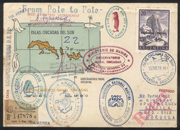 ARGENTINE ANTARCTICA - ORKNEY ISLANDS MAIL SENT FROM SOUTH POLE TO NORTH POLE: C - Other & Unclassified