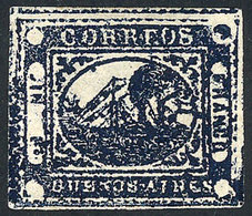 ARGENTINA "GJ.11C, IN Ps. INDIGO Blue, Amazing Example In Notable Color And With - Buenos Aires (1858-1864)