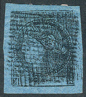 ARGENTINA GJ.3, Blue, With DOUBLE Mute 16-bar Cancel Of Corrientes, Applied In O - Corrientes (1856-1880)