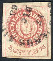 ARGENTINA GJ.14, 5c. Without Accent, Worn Plate, Used. Thinned On Back, Excellen - Ongebruikt