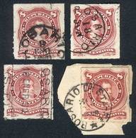 ARGENTINA GJ.49, 4 Examples With Different Cancels Of ROSARIO, Excellent Quality - Otros & Sin Clasificación