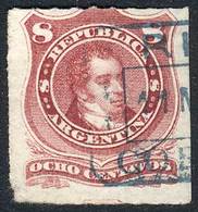 ARGENTINA GJ.49, With Blue Rectangular Datestamp Of RIO 2º (Córdoba), VF, Rare! - Other & Unclassified