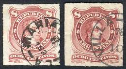 ARGENTINA GJ.49, 2 Examples With Circular Datestamp Of VILLA MARÍA (Córdoba), VF - Otros & Sin Clasificación