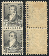 ARGENTINA GJ.174A, Pair With Variety: DOUBLE Vertical Perforation, VF, Rare! - Autres & Non Classés