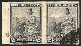 ARGENTINA GJ.219P, 2c. Liberty, Used IMPERFORATE Pair, VF Quality, Rare! - Autres & Non Classés