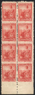 ARGENTINA GJ.222PH, Large Block Of 8 Stamps IMPERFORATE HORIZONTALLY, VF Quality - Sonstige & Ohne Zuordnung