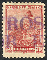 ARGENTINA "GJ.229, 20c. Liberty, With Violet 2-line Cancel Of ""ROSARIO POR EXPR - Other & Unclassified