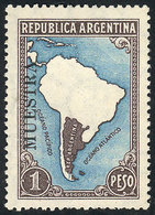 ARGENTINA GJ.761, 1P. Map Without Borders, With MUESTRA Ovpt., VF Quality, Rare! - Autres & Non Classés