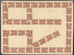 ARGENTINA GJ.800, Moreno 5c. Typographed, Chalky Paper, Fantastic STRIP OF MORE - Otros & Sin Clasificación