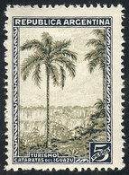 ARGENTINA GJ.814, 5P. Iguazú Falls, Unwatermarked, Printed On THICK CANADIAN PAP - Andere & Zonder Classificatie