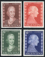 ARGENTINA GJ.1019/1022, The 4 High Values Of The Eva Perón Issue, Mint With Gum, - Altri & Non Classificati
