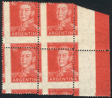 ARGENTINA GJ.1041, MNH Block Of 4, With Spectacular Perforation Variety (very St - Other & Unclassified