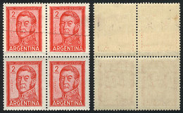ARGENTINA GJ.1133, Block Of 4 With JOINT PAPER (splice) Variety, VF Quality! - Autres & Non Classés