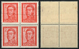 ARGENTINA GJ.1133, Block Of 4 With JOINT PAPER (splice) Variety, VF Quality! - Sonstige & Ohne Zuordnung