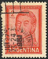 ARGENTINA GJ.1134, The Rare 2P. With LINED FACE Instead Of Dotted, Used, VF Qual - Other & Unclassified