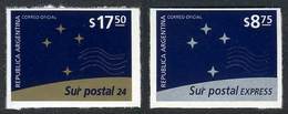 ARGENTINA "GJ.2934/5, 1999 Set Of 2 Self-adhesive Values For ""Sur Postal"" Expr - Autres & Non Classés