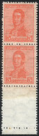 ARGENTINA GJ.446CJ, 5c. San Martín With Horiz Honeycomb Wmk, Perf 13½, WITH LABE - Other & Unclassified