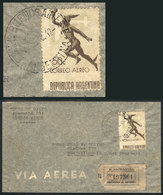 ARGENTINA RARE VARIETY ON COVER: GJ.846, 1940 50c. Mercury & Stylized Plane With - Poste Aérienne