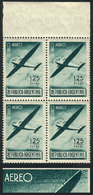 ARGENTINA "GJ.848a, Block Of 4, One Example With ""telegraph Lines"" Var. (pos. - Airmail