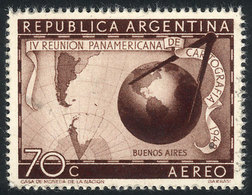 ARGENTINA GJ.962, 1948 Congresso Of Cartography, PROOF In Chestnut, Printed On T - Poste Aérienne