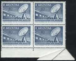 ARGENTINA GJ.1480, 1969 Satellite Communications 40P., Block Of 4 With Interesti - Poste Aérienne