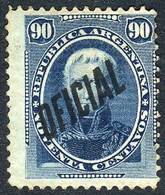 ARGENTINA GJ.29, 90c. Saavedra, Mint Without Gum, VF Quality, Catalog Value US$3 - Service