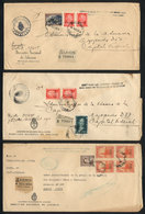 ARGENTINA "3 Covers Used In 1954 With Nice Postages, And ""SEGUNDO PLAN QUINQUEN - Officials