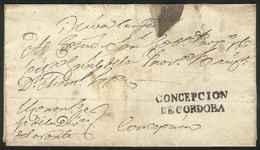 ARGENTINA "Folded Cover Used In 1840s (genuine), With A FORGED Straightline Pre- - Other & Unclassified