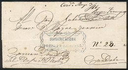 ARGENTINA "Folded Cover Used In 1860s (genuine), With A FORGED Pre-stamp Mark "" - Other & Unclassified