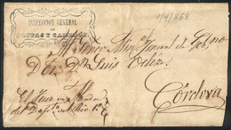 ARGENTINA "Folded Cover Used In 1860s (genuine), With A FORGED Pre-stamp Mark "" - Autres & Non Classés