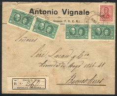 ARGENTINA Registered Cover Sent From CRESPO To Buenos Aires On 26/MAR/1911 With - Autres & Non Classés