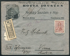 ARGENTINA Cover With Nice Corner Card Of HOTEL JOUSTEN, Franked With 24c. Centen - Autres & Non Classés