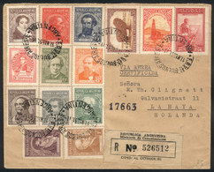 ARGENTINA Registered Airmail Cover Sent To Netherlands On 17/MAY/1951, With Nota - Altri & Non Classificati
