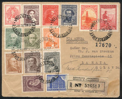 ARGENTINA Registered Airmail Cover Sent To Netherlands On 17/MAY/1951, With Nota - Autres & Non Classés