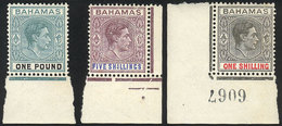 BAHAMAS Sc.110a + 112b + 113a, 1938/46 The 3 High Values Of The Set, Printed On - Other & Unclassified