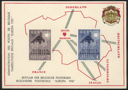 BELGIUM Sc.512/3, 1957 Topic Europa, The Set Printed On A Commemorative Sheet, E - Andere & Zonder Classificatie