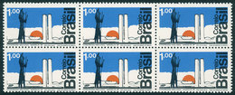 BRAZIL Sc.1266, 1972 Architecture, Art (sculpture), Block Of 6, Unmounted, VF Qu - Other & Unclassified