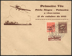 BRAZIL 17/OC/1933 Palmeira - Porto Alegre: VARIG First Flight, With Arrival Back - Altri & Non Classificati