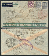 BRAZIL Airmail Cover Sent From Joinville To Dresden (Germany) On 27/AU/1934, Wit - Sonstige & Ohne Zuordnung