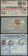 CHILE 3 Airmail Covers Sent Overseas Between 1937 And 1956, LARGE POSTAGES, Very - Cile